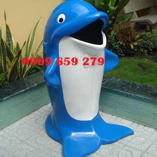 Thùng rác nhựa composite cá heo giá rẻ tại TP.HCM