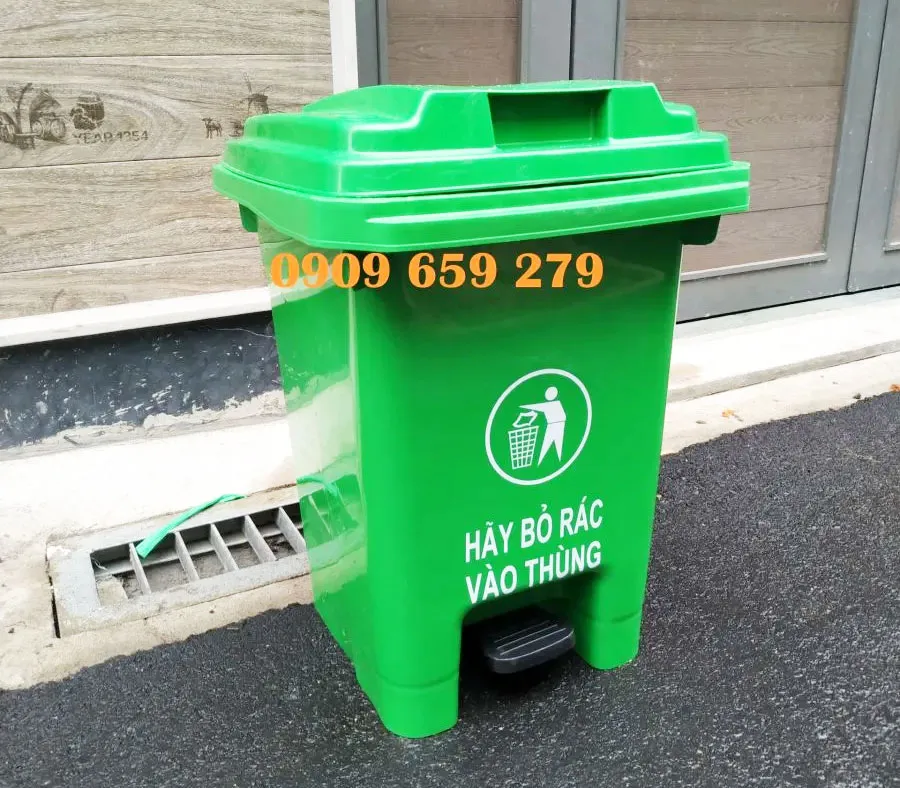 Thùng rác nhựa 60 lít - chân đạp.