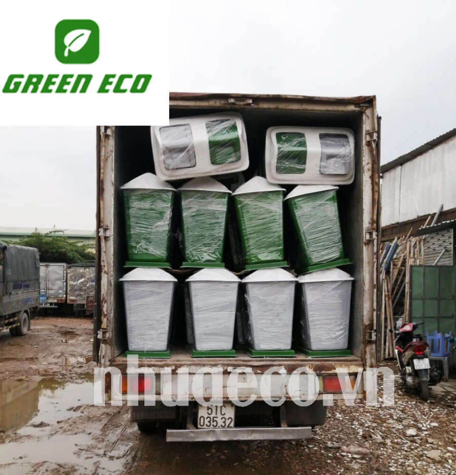 Sản xuất và cung cấp thùng rác nhựa 2 ngăn giá rẻ