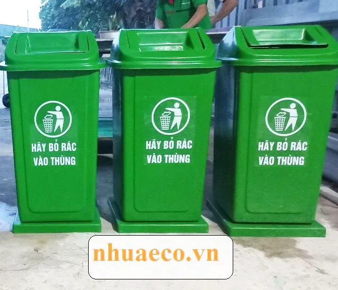 Thùng rác công cộng 90l cố định.