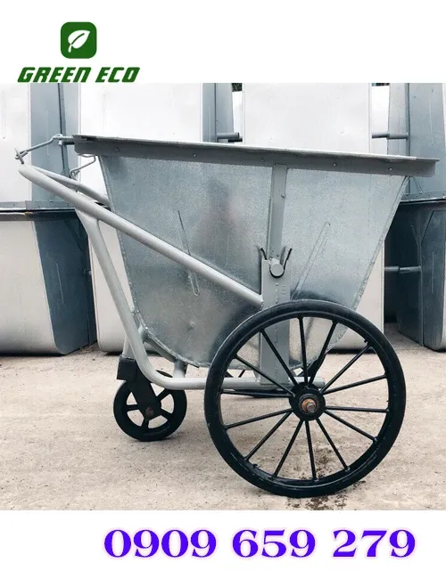 Xe thu gom rác bằng tôn 500L cực bền đẹp theo năm tháng.