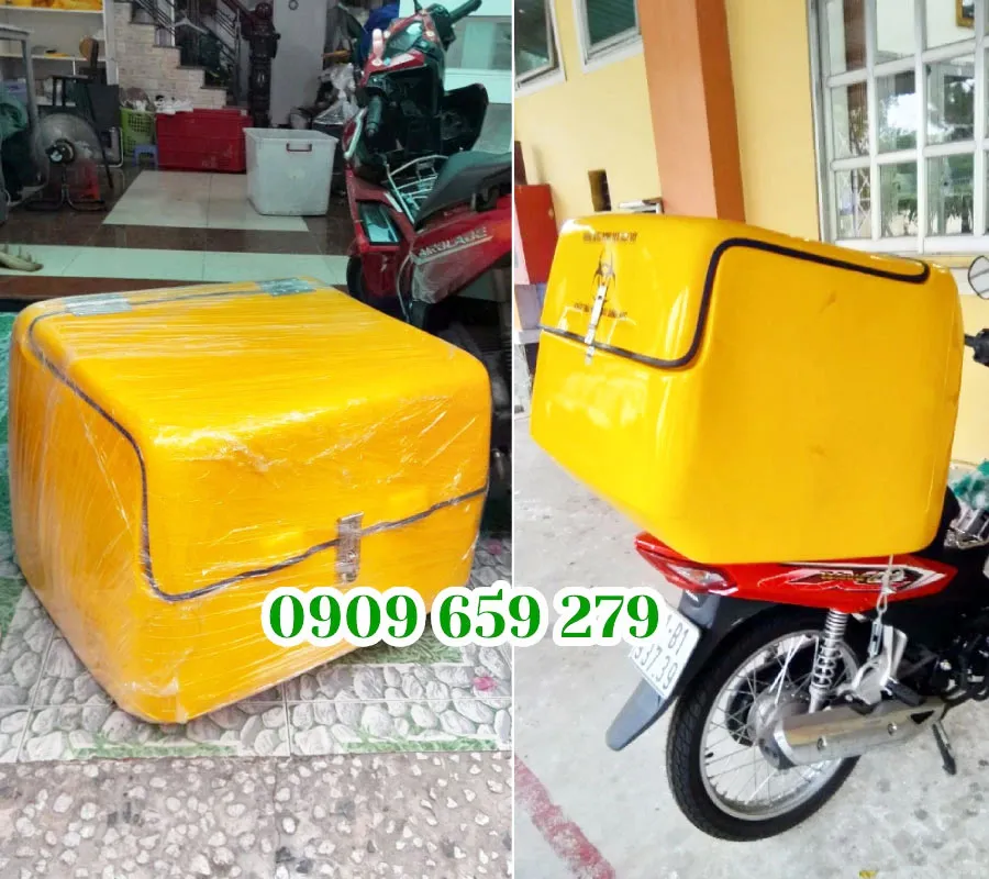 Thùng chở hàng sau xe máy 60x52x50cm.