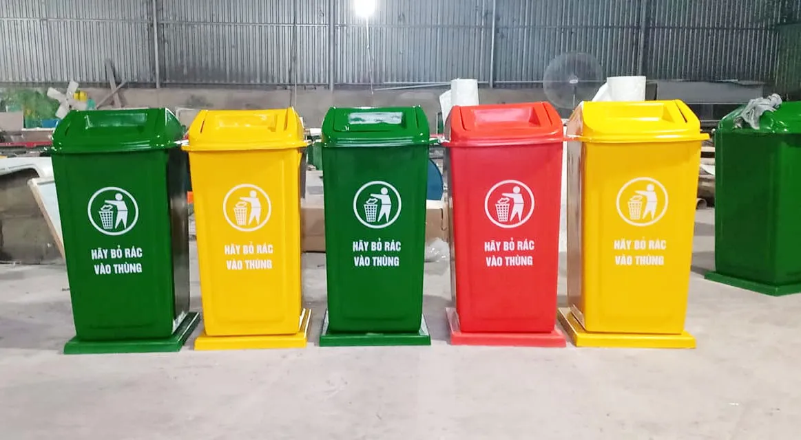 Thùng rác 90 lít màu sắc theo yêu cầu