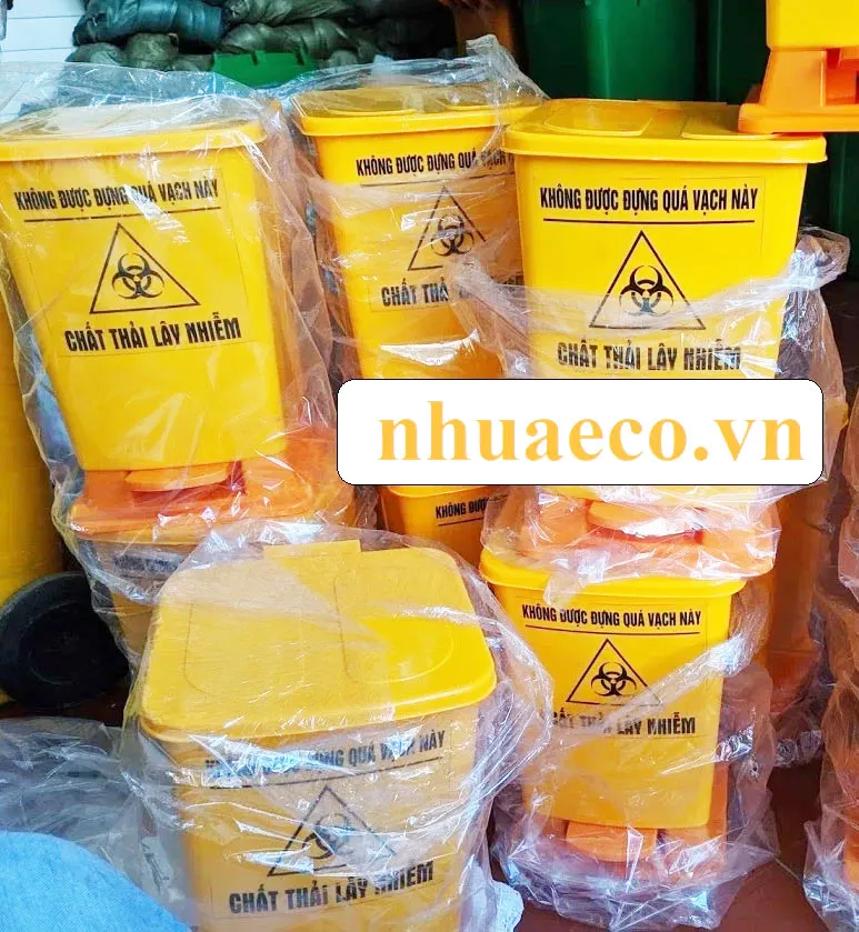 Thùng rác y tế 20 lít đạp chân.