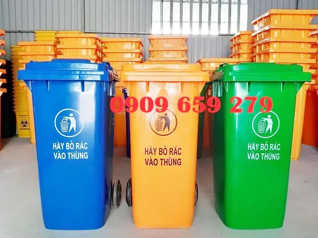 Thùng rác nhựa HDPE 120L.