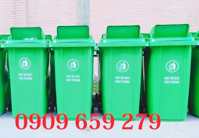 Thùng rác nhựa 240 lít nắp hở.