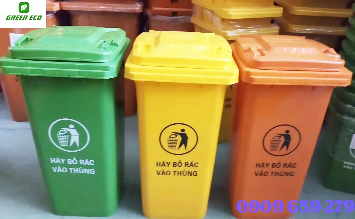 Thùng rác phân loại 120 lít.