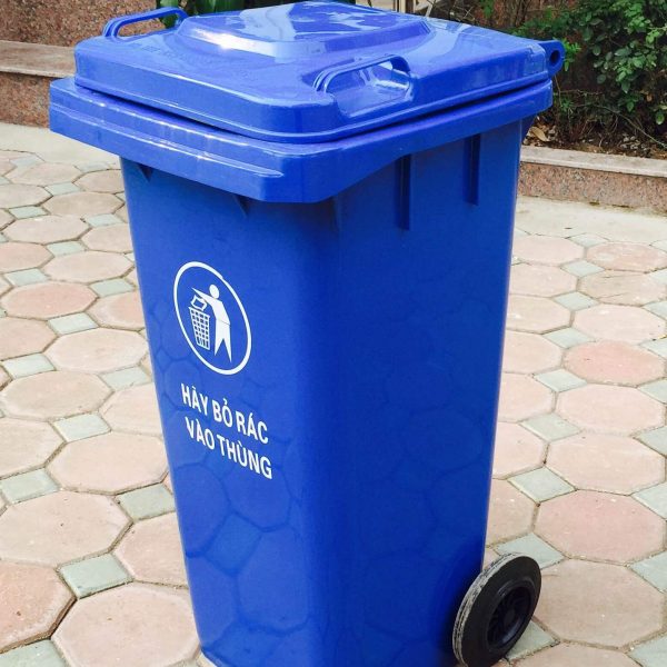 Thùng rác nhựa 240L màu xanh dương chất liệu cao cấp