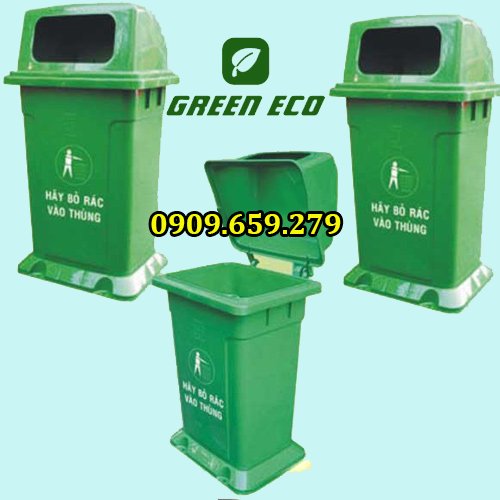 Thùng rác nhựa HDPE 95 lít đặt tại trường học
