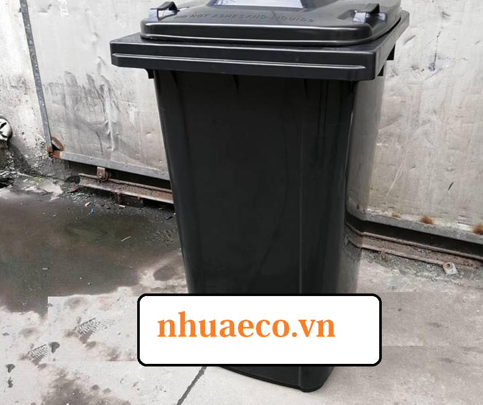 Thùng rác y tế đen 240l chứa rác nguy hại không lây nhiễm