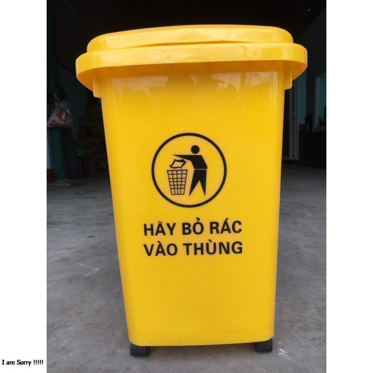 Thùng rác nhựa y tế 60l màu vàng chuyên dùng trong bệnh viện