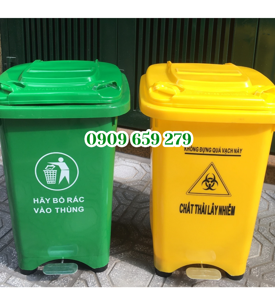 Thùng rác hộ gia đình 60L đạp chân tại TP. Thủ Đức