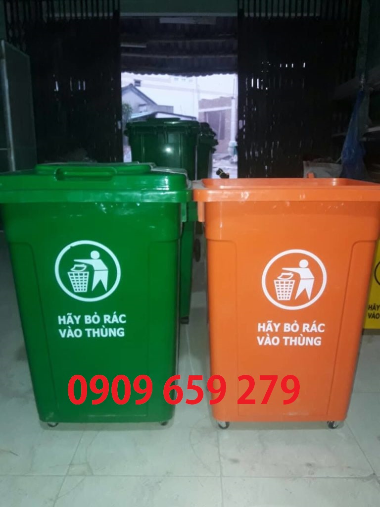 Thùng rác công cộng 90 lít có nắp đậy