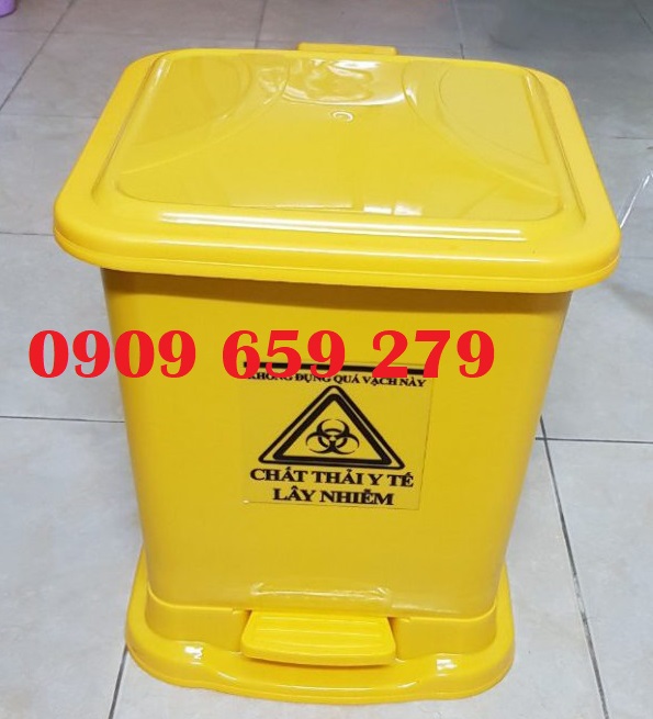 Thùng rác y tế 25 lít màu vàng chứa chất thải bệnh viện