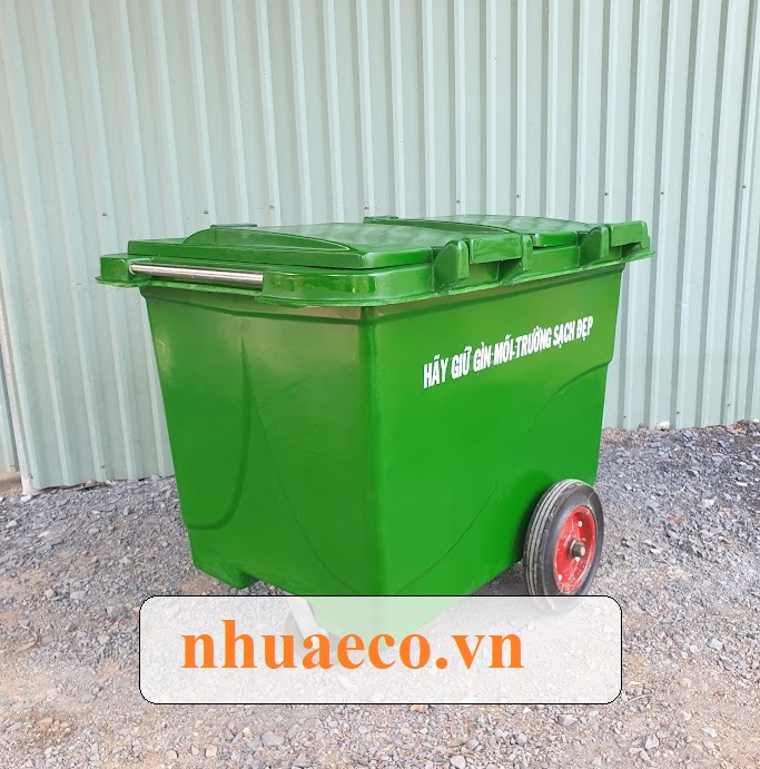 Xe gom rác 660l 3 bánh đặc siêu bền