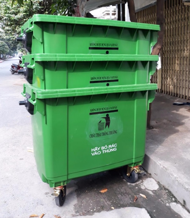 Địa chỉ bán thùng rác nhựa 660L - thùng rác công cộng chất lượng