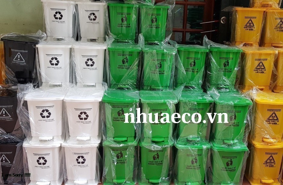 Thùng rác đạp chân 20L dùng trong bệnh viện