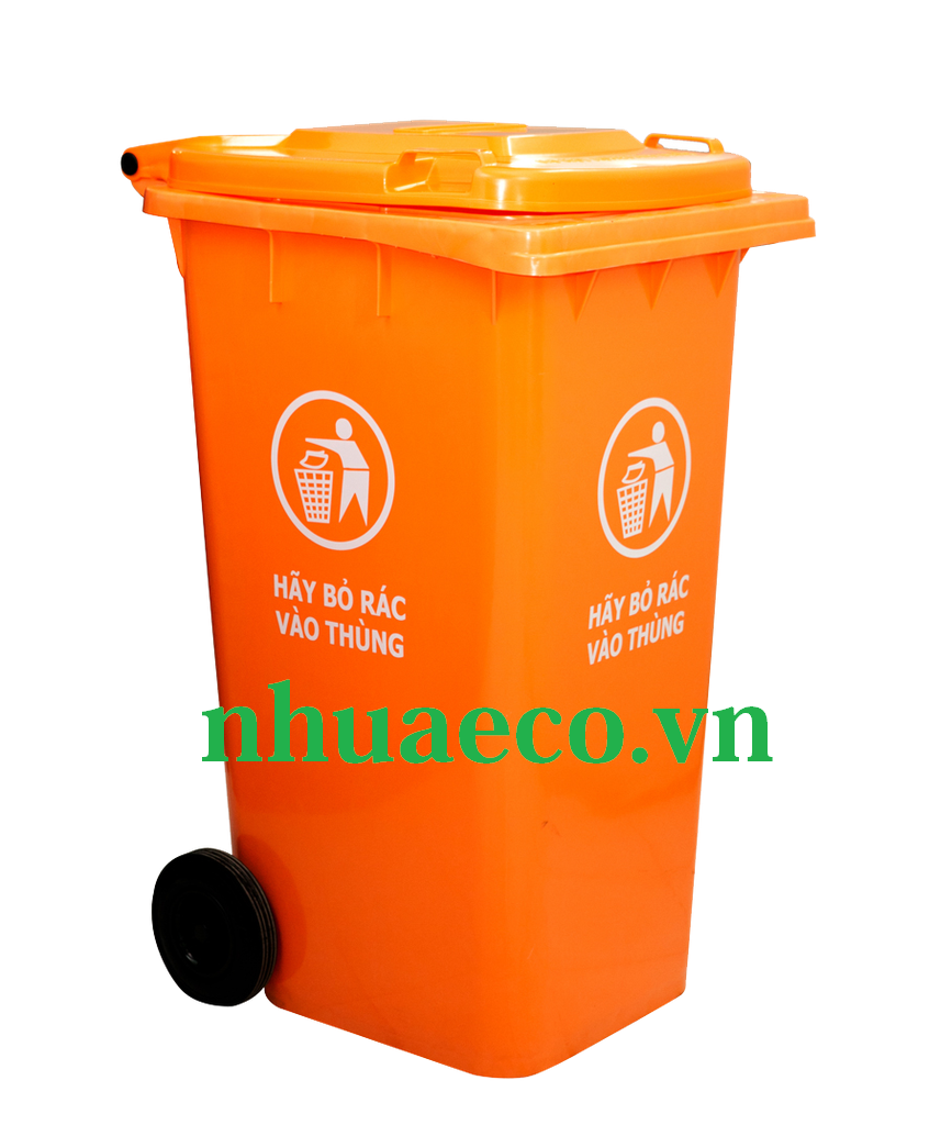 Thùng rác nhựa công cộng 240 lít màu cam giá rẻ