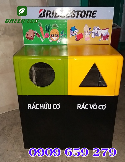 Thùng rác 2 ngăn phân loại rác thải