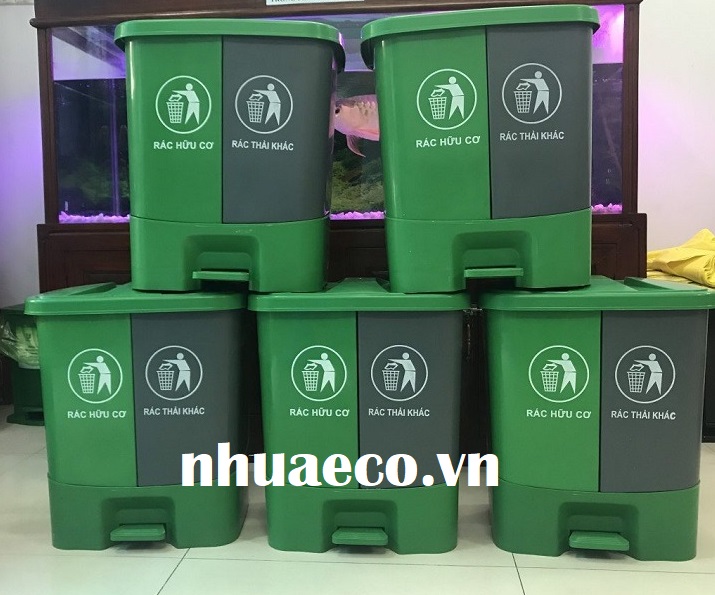 Thùng rác 2 ngăn phân loại rác tại nguồn tiện lợi, linh hoạt