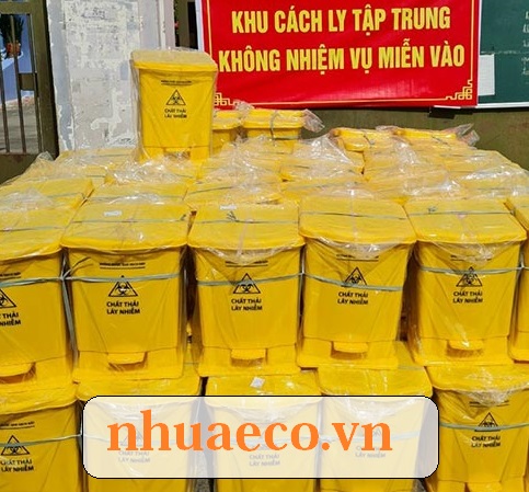 Thùng rác y tế màu vàng bằng nhựa 25 lít giá rẻ