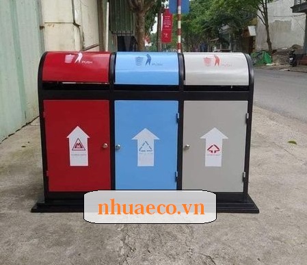 Thùng rác 3 ngăn ngoài trời giá rẻ toàn quốc