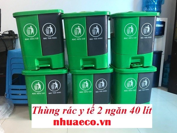 Thùng phân 2 ngăn 40L phân loại rác thải đầu nguồn