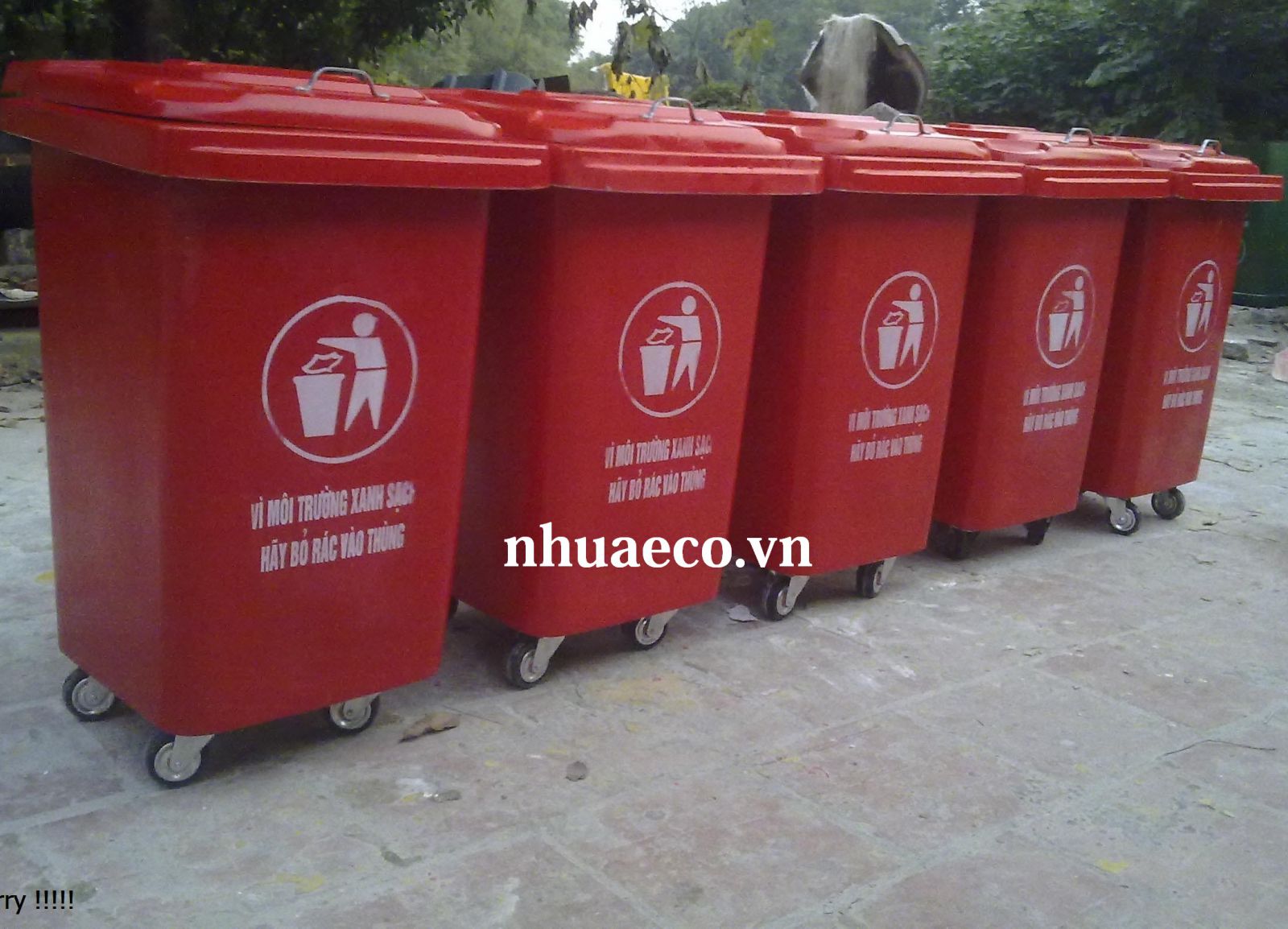 Thùng đựng rác nhựa 60 lít màu đỏ