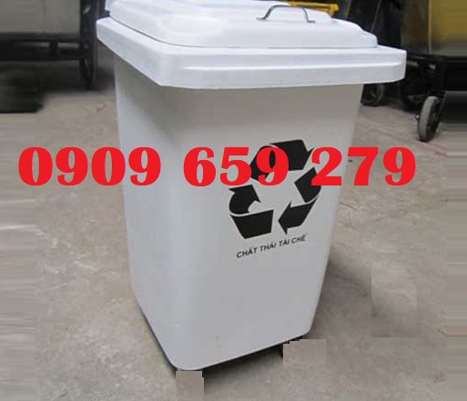 Thùng rác y tế chứa chất thải tái chế 60l màu trắng