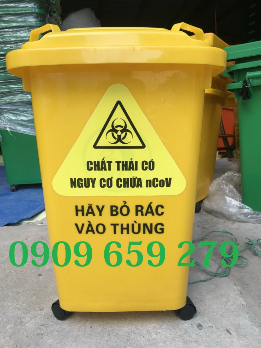 Thùng đựng rác thải có nguy cơ chứa và lây nhiễm Covid-19