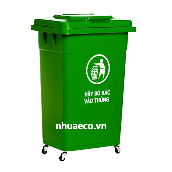 Thùng rác 90 lít nhựa HDPE xanh lá