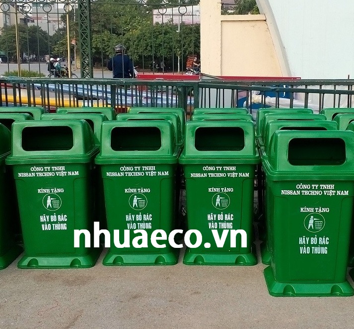 Thùng rác công cộng nắp hở 95 lít đặt cố định
