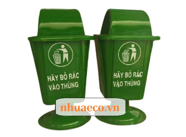 Thùng rác 50 lít hở bên hông, chân nhựa