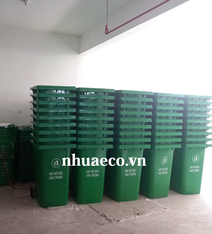 Thùng rác dân sinh 120L xanh lá giá xưởng