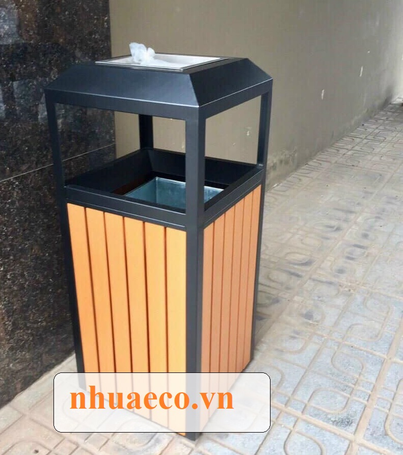 Thùng rác giả gỗ đầu dùi giá rẻ TP.HCM