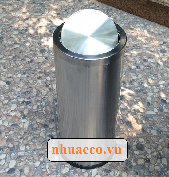 Thùng rác inox tròn nắp lật giá tốt