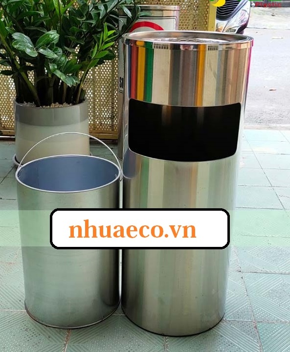 Thùng rác inox tròn