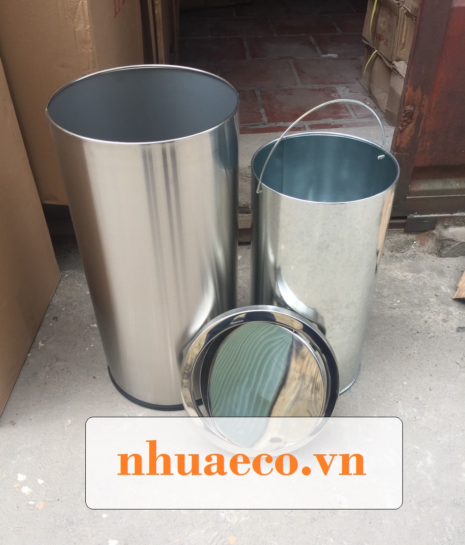 Thùng rác nắp bập bênh inox tròn