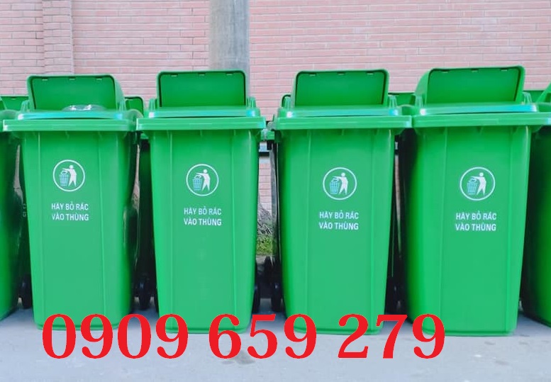 Thùng rác công cộng 240 lít nắp hở GREEN ECO