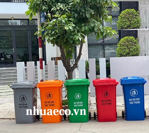 Thùng rác công cộng 240L thu gom rác thải sinh hoạt