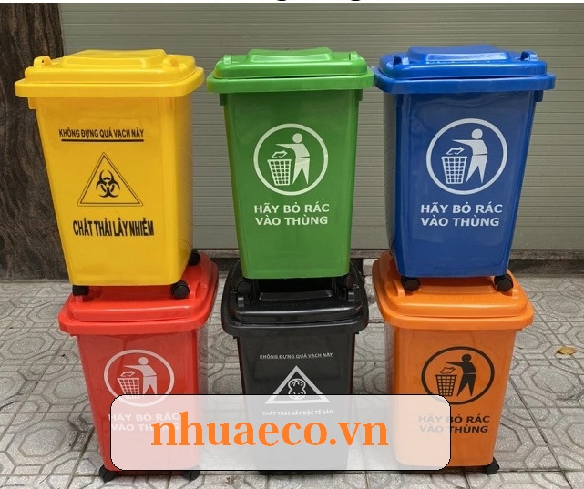 Thùng rác nhựa HDPE 60L giá rẻ toàn quốc