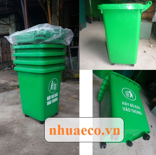 Thùng rác nhựa 60l nắp đậy kín