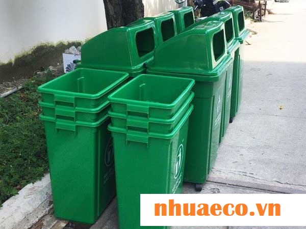 Thùng rác công cộng 90L nắp hở đẹp - rẻ - bền