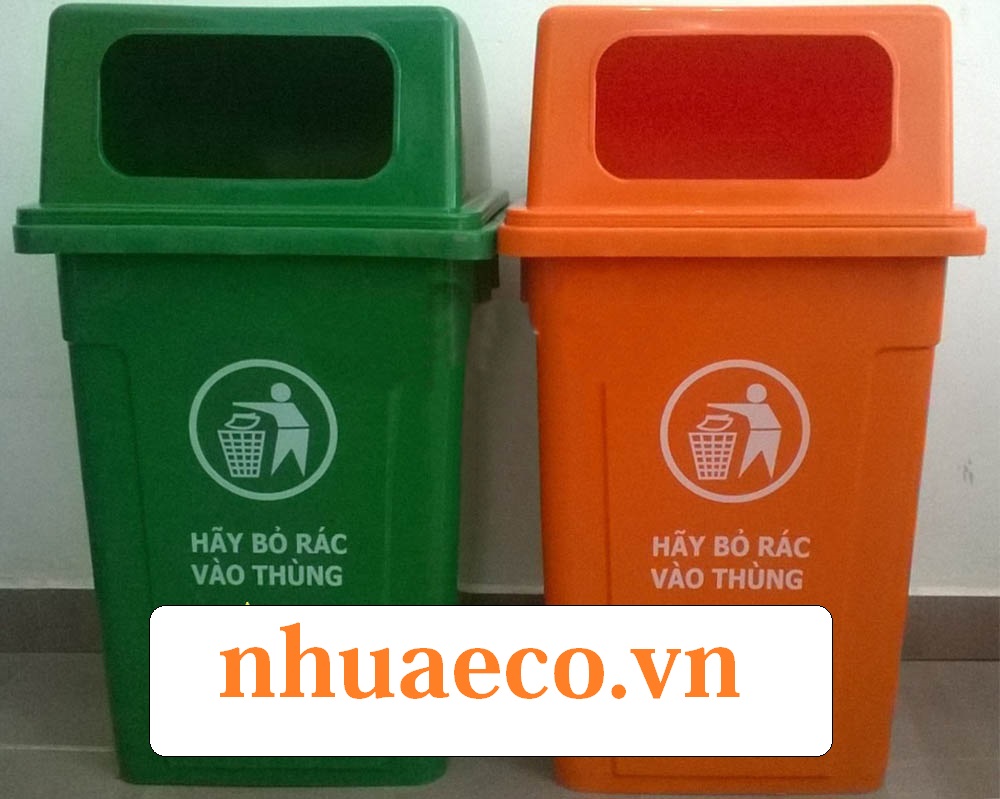 Thùng rác nhựa 95L màu xanh lá