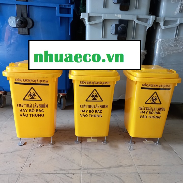 Thùng rác y tế 60l vàng chứa chất thải nguy hại