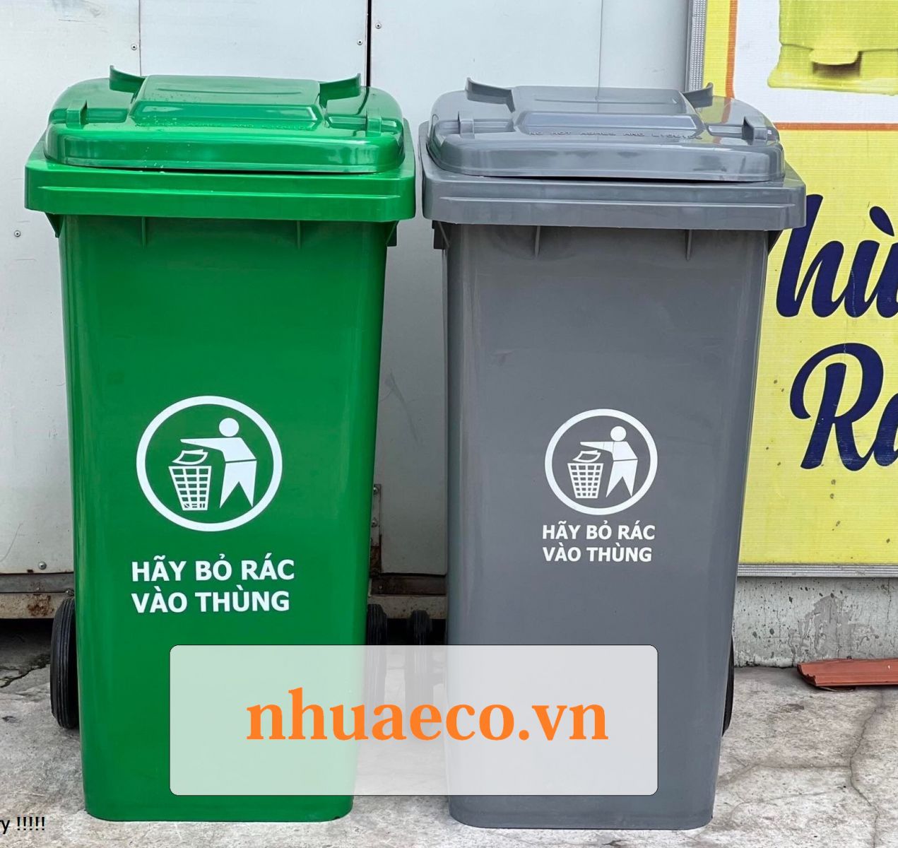 Thùng rác nhựa 120L màu xám giá rẻ