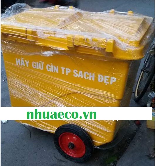 Xe đẩy rác bệnh viện 3 bánh 