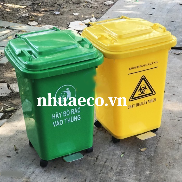 Thùng rác y tế 60L màu vàng đựng rác có nguy cơ lây nhiễm