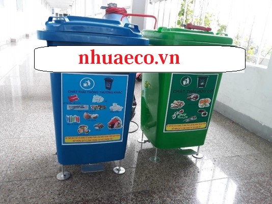 Thùng rác nhựa cố định 60L đạp chân giá rẻ