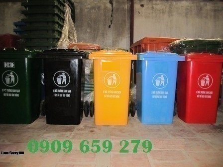 Thùng rác y tế 120 lit 4 màu riêng biệt phân loại rác thải y tế